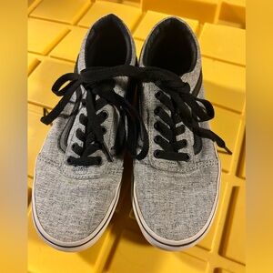 Vans kids Gray Canvas Sneakers with Black Laces